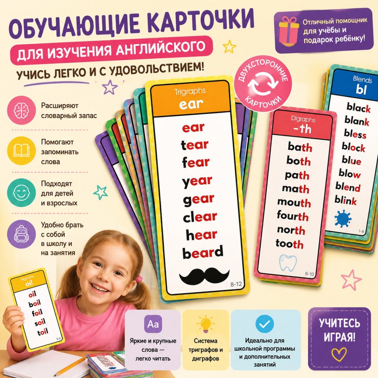 English Word Cards — 60 High Frequency Words